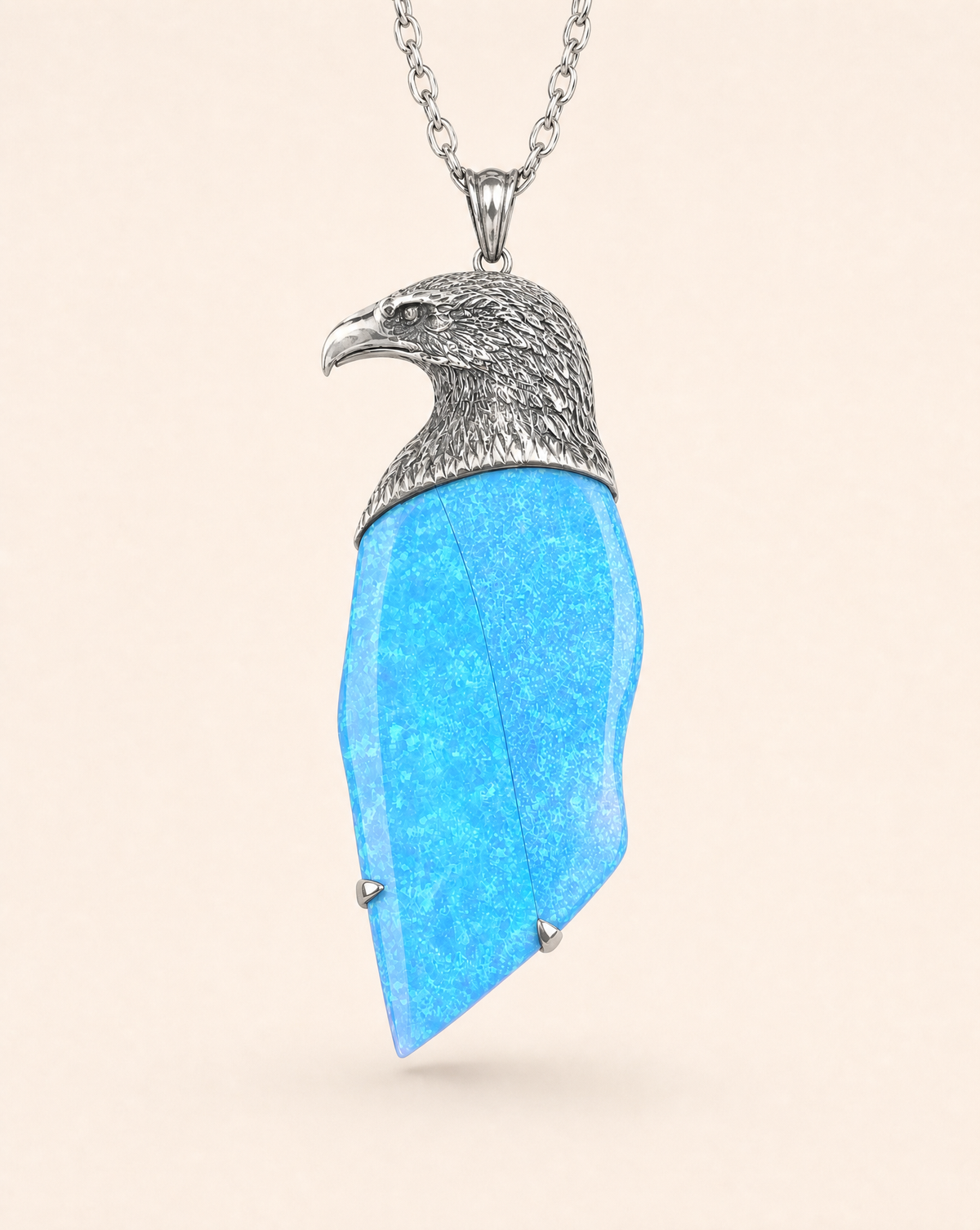 The Visionary Blue Opal Pendant — Silver
