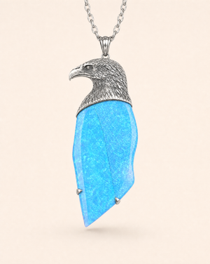 The Visionary Blue Opal Pendant — Silver