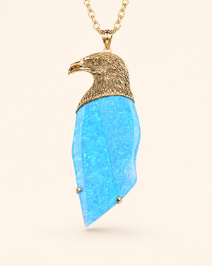 The Visionary Blue Opal Pendant — Gold