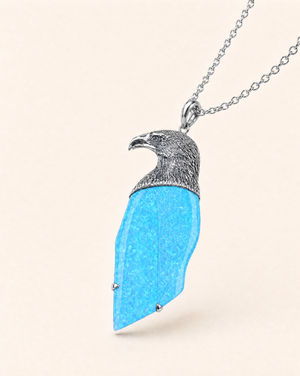 The Visionary Blue Opal Pendant — Silver