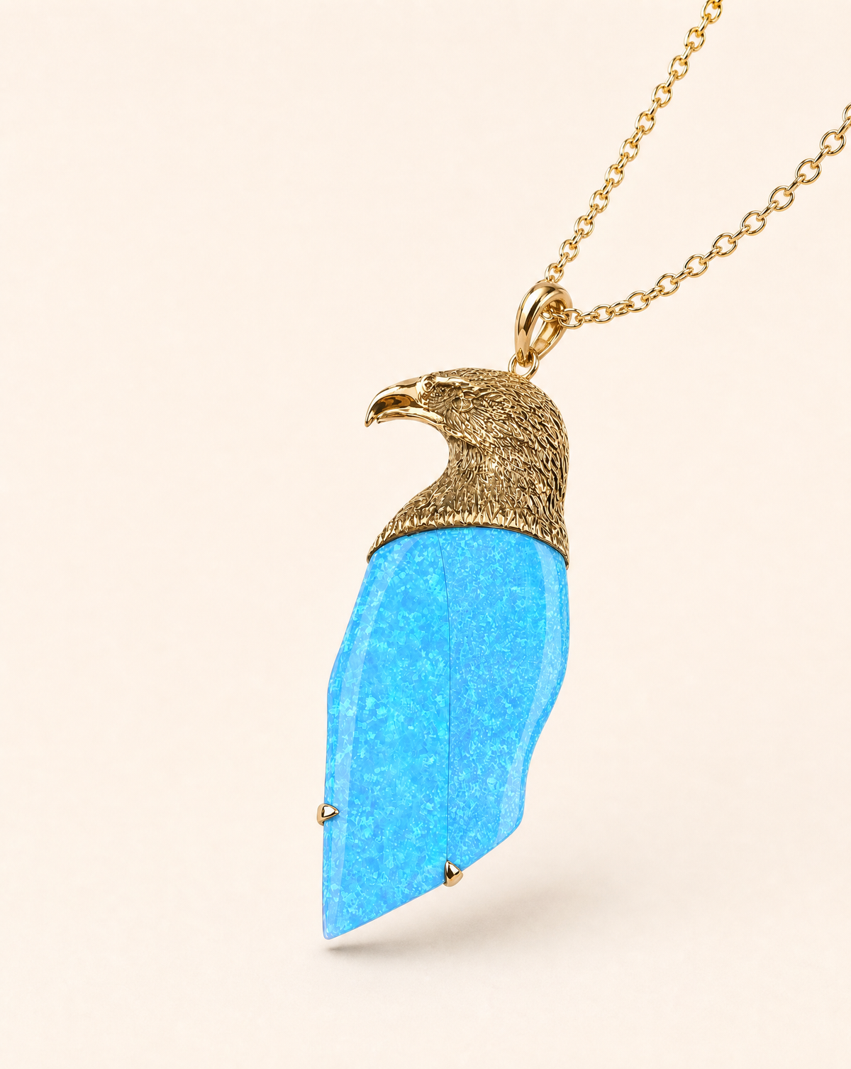 The Visionary Blue Opal Pendant — Gold-2