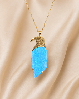 The Visionary Blue Opal Pendant — Gold