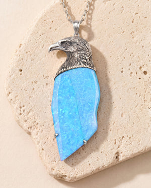 The Visionary Blue Opal Pendant — Silver