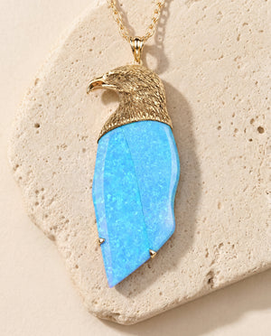 The Visionary Blue Opal Pendant — Gold