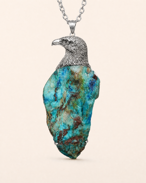 The Visionary Chrysocolla Pendant — Silver