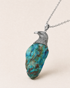 The Visionary Chrysocolla Pendant — Silver