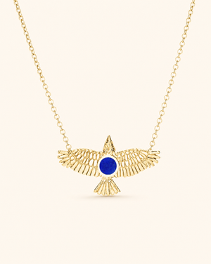 The DreamWeaver Lapis Pendant — Gold