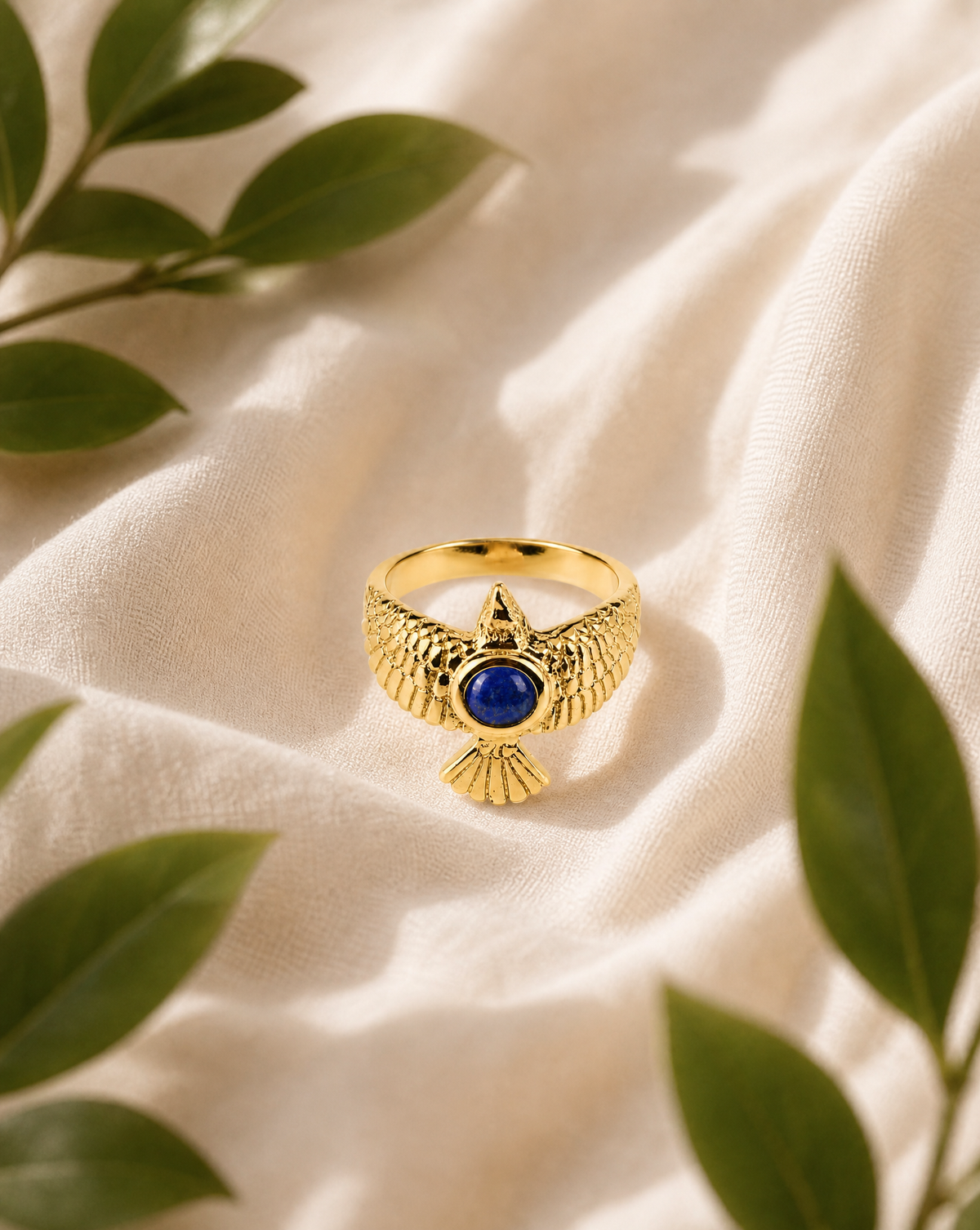 DreamWeaver Lapis Ring, Gold