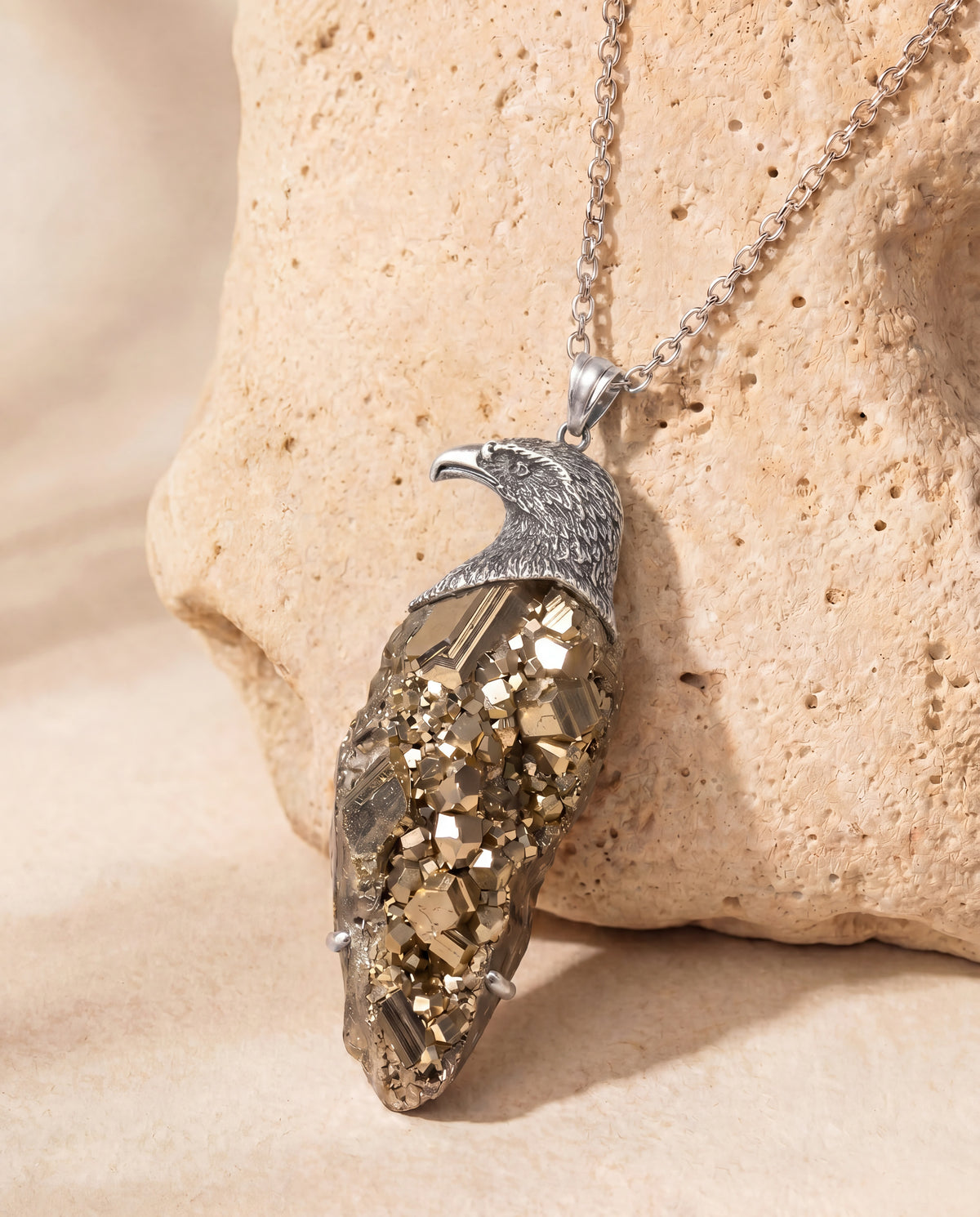 The Visionary Pyrite Pendant — Silver-4