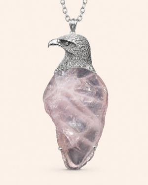 The Visionary Rose Quartz Pendant — Silver