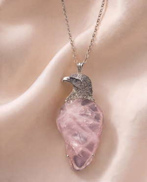 The Visionary Rose Quartz Pendant — Silver