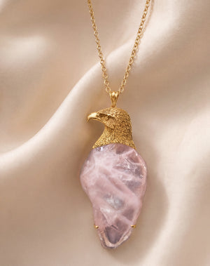 The Visionary Rose Quartz Pendant — Gold