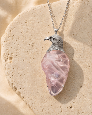 The Visionary Rose Quartz Pendant — Silver