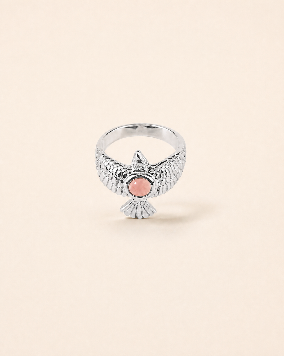 DreamWeaver Rose Quartz Ring, Silver