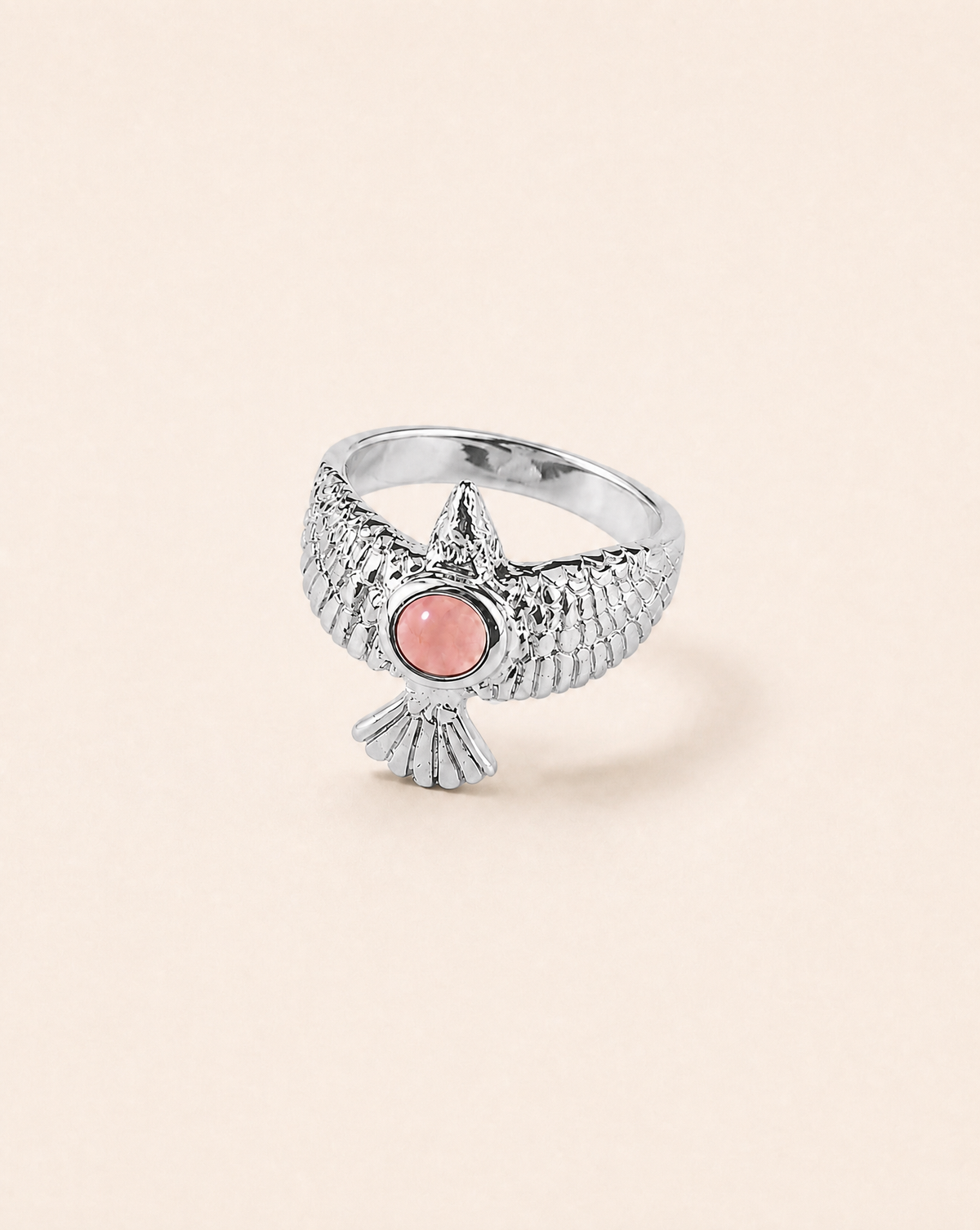 DreamWeaver Rose Quartz Ring, Silver