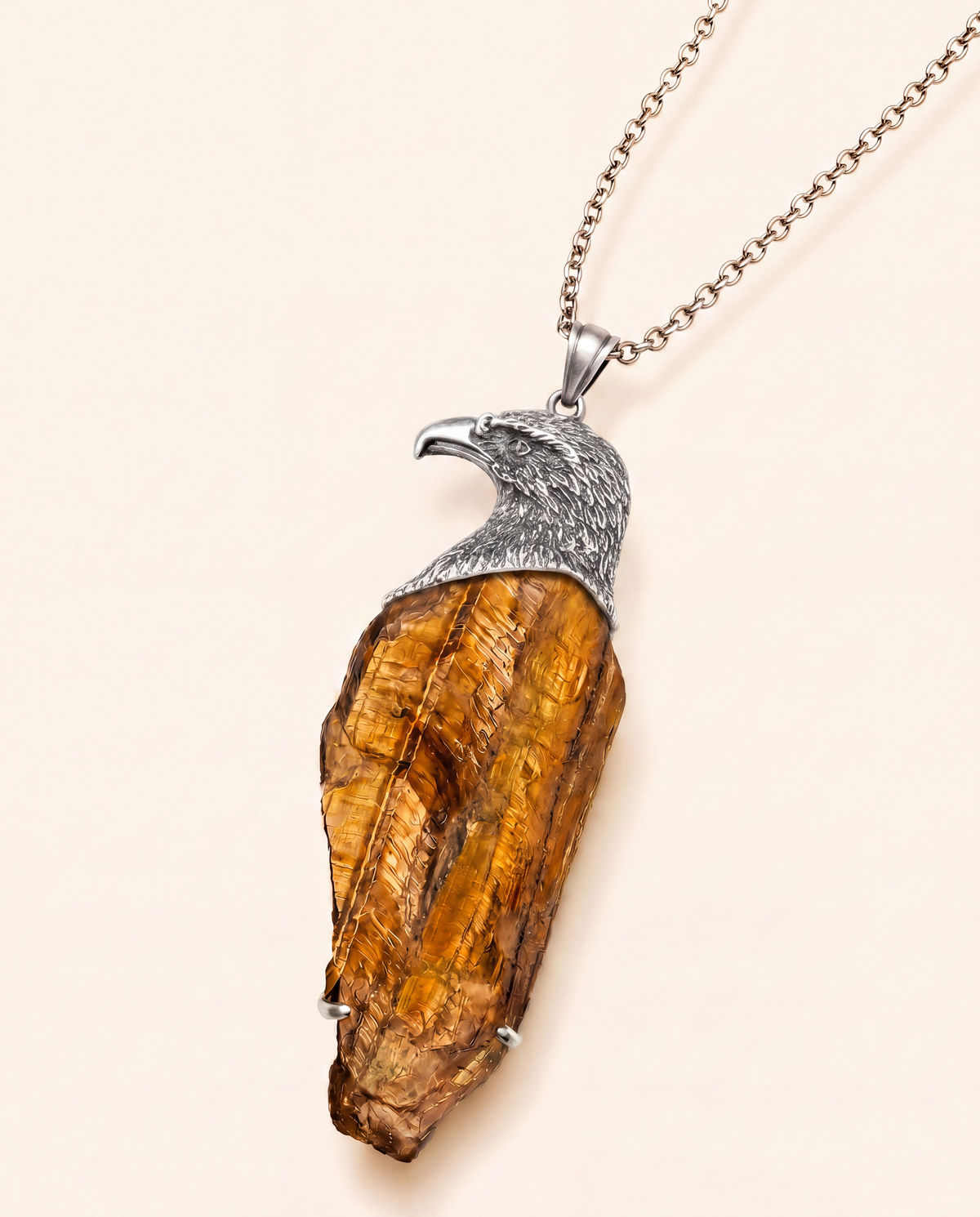 The Visionary Tiger's Eye Pendant — Silver