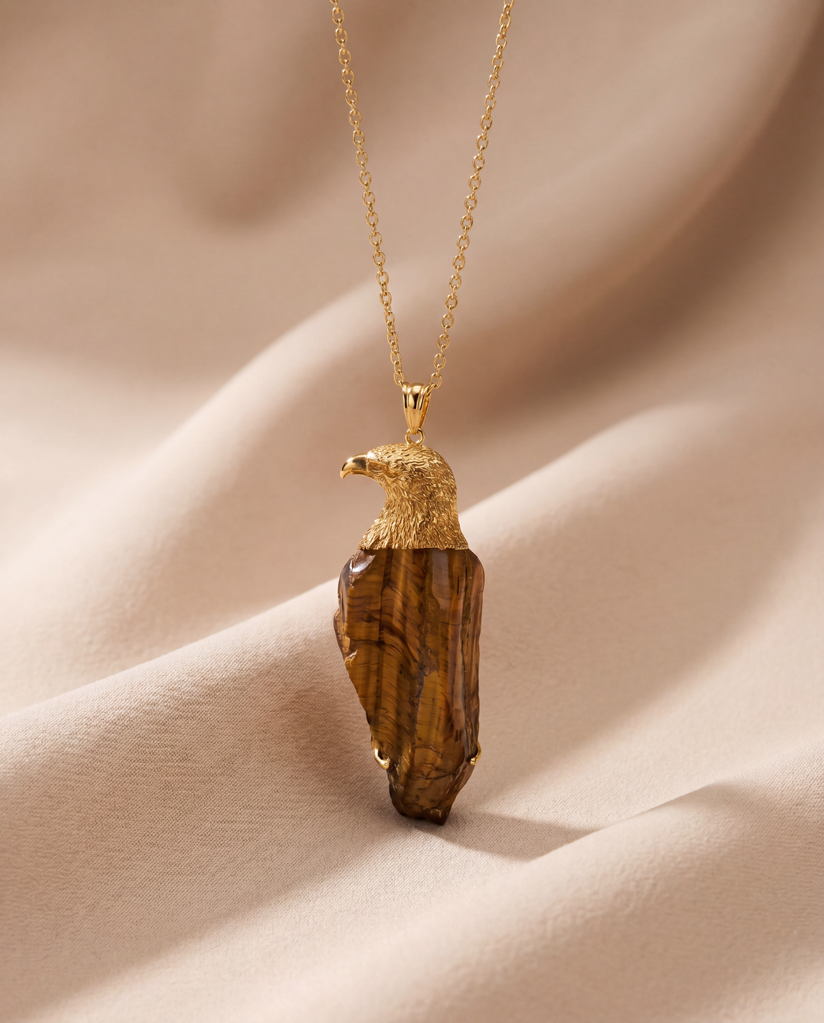 The Visionary Tiger's Eye Pendant — Gold-3
