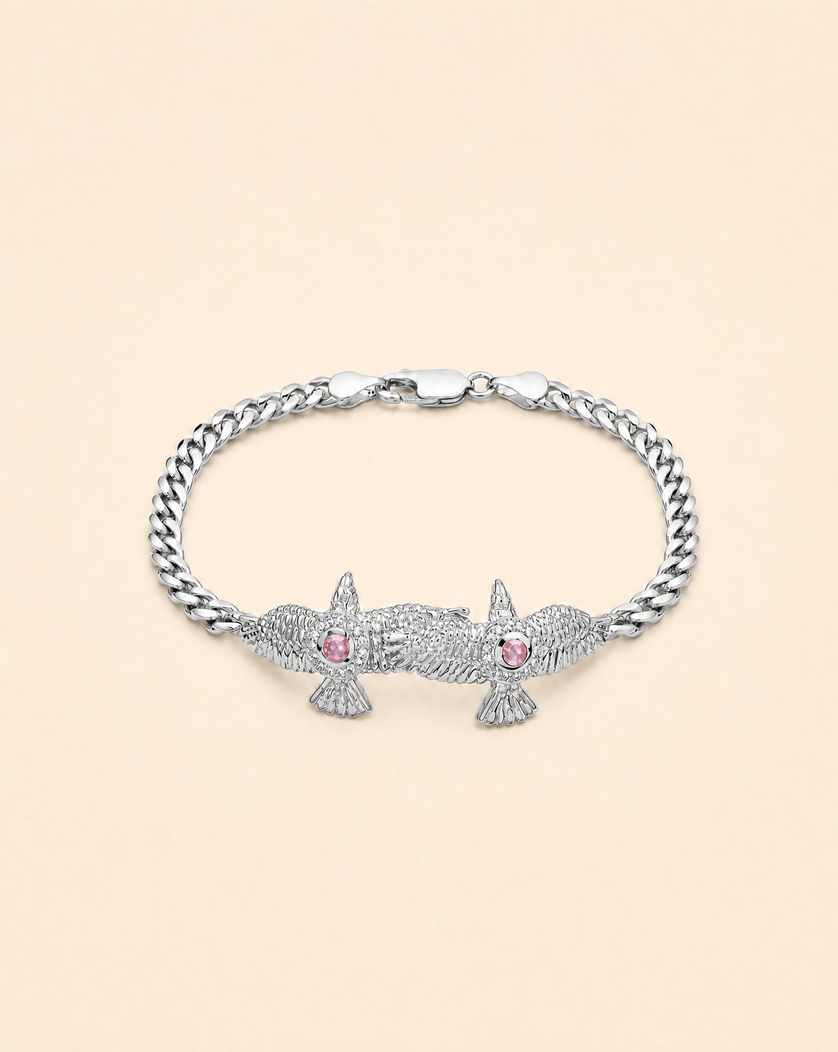 Wing2Wing Rose Quartz Bracelet — Silver