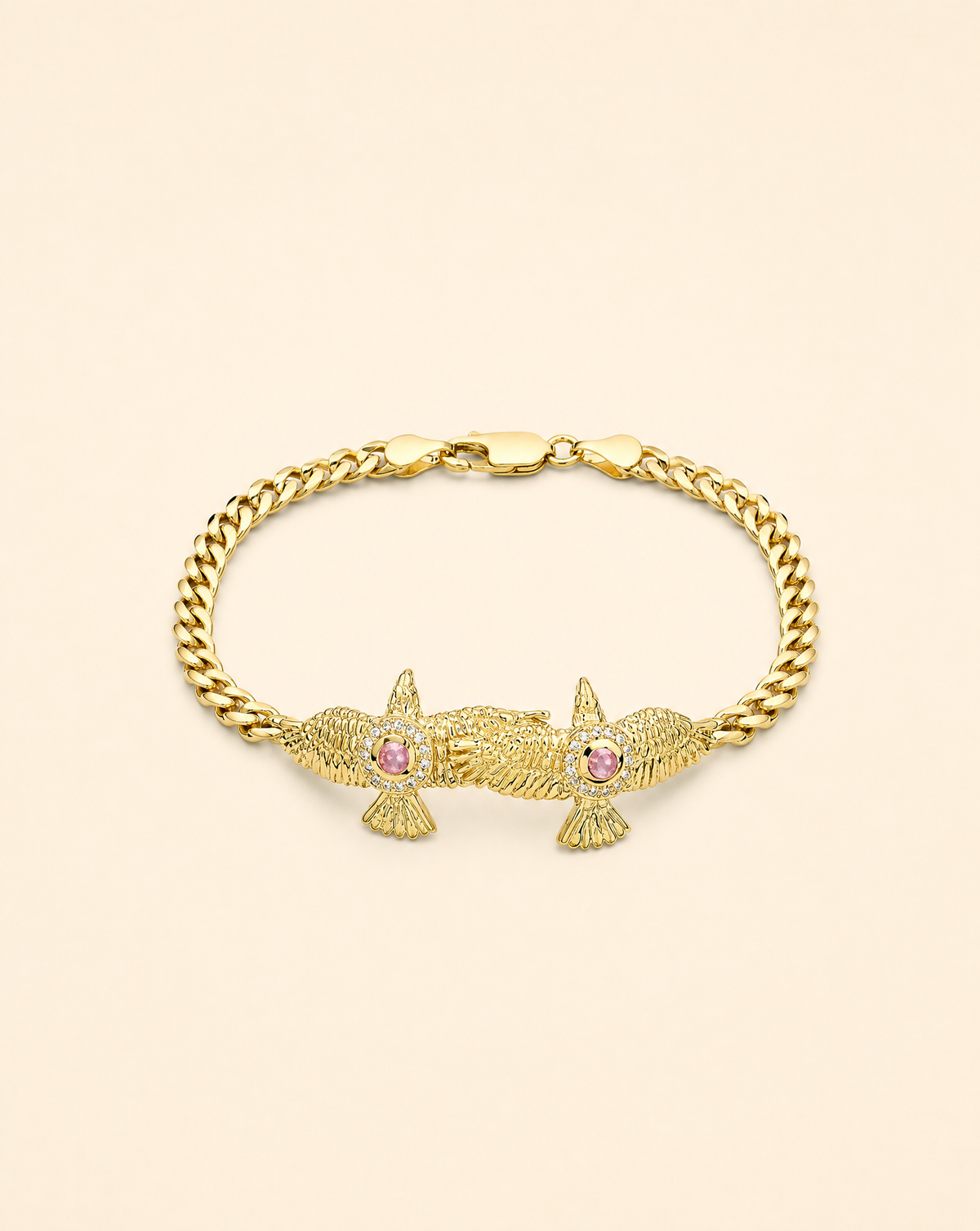 Wing2Wing Rose Quartz Bracelet — Gold