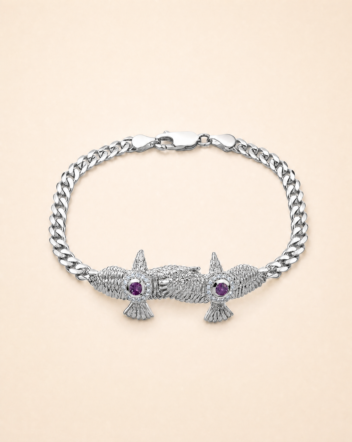 Wing2Wing Amethyst Bracelet — Silver-1