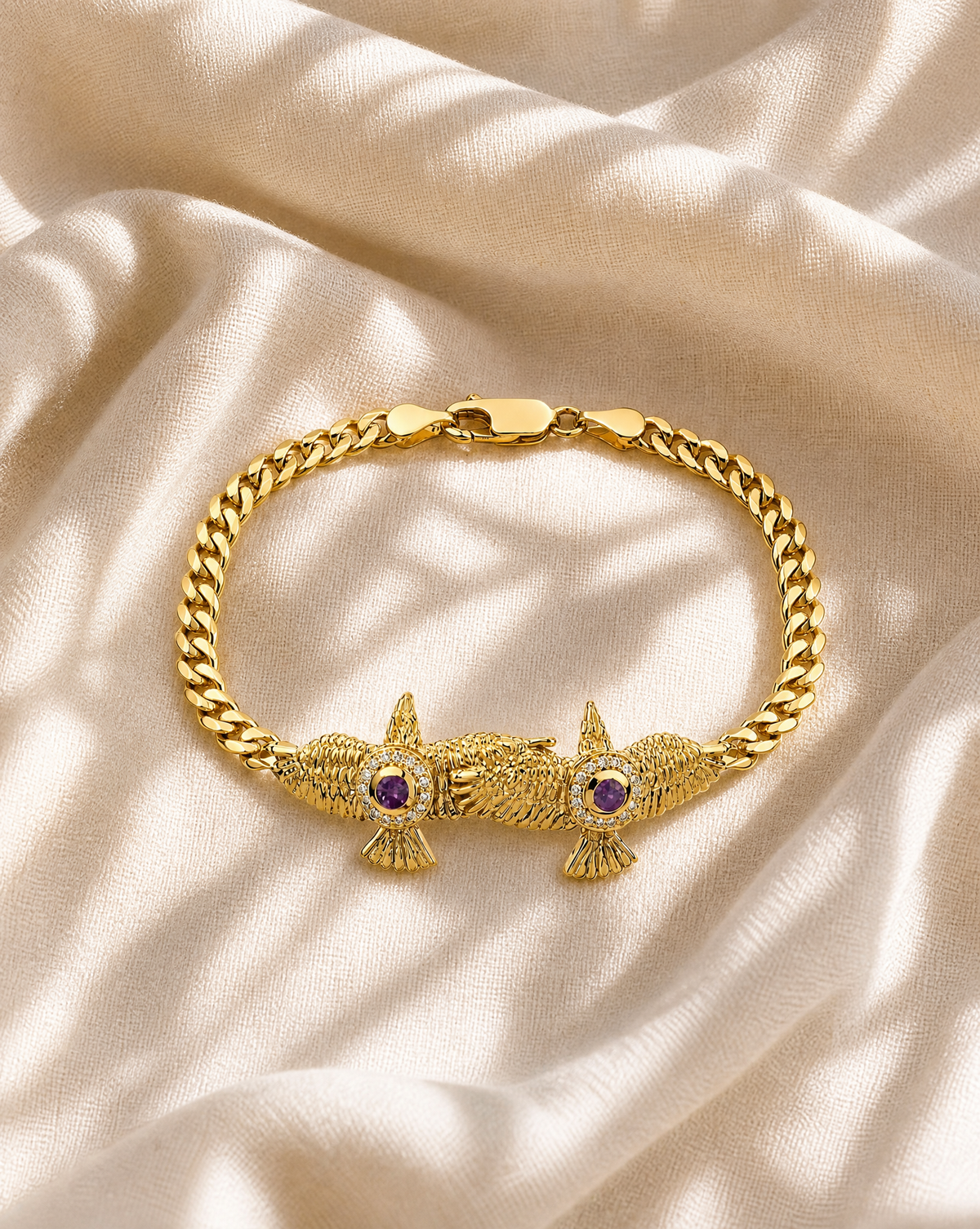Wing2Wing Amethyst Bracelet — Gold