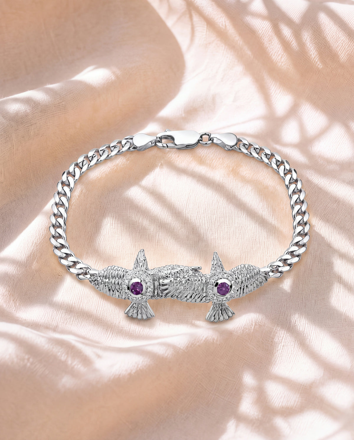 Wing2Wing Amethyst Bracelet — Silver-2