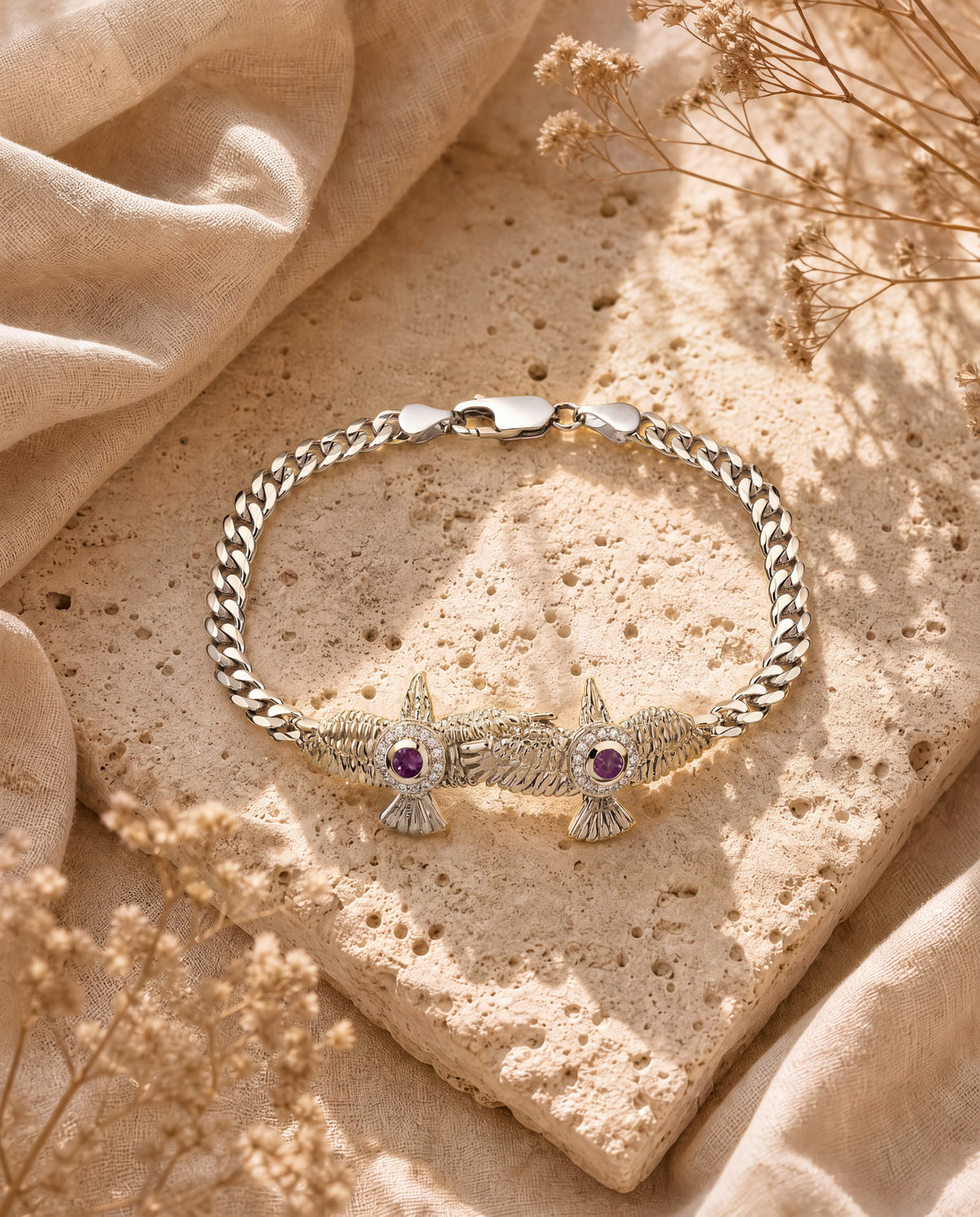 Wing2Wing Amethyst Bracelet — Silver-3
