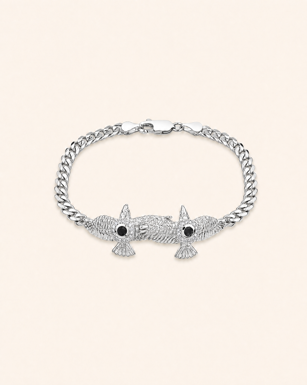 Wing2Wing Black Tourmaline Bracelet — Silver