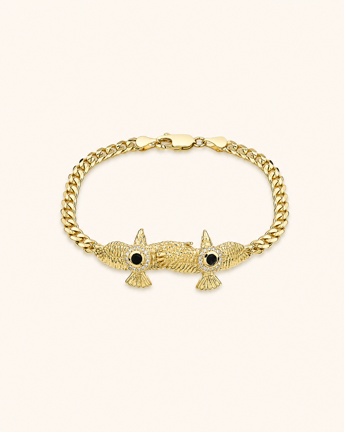 Wing2Wing Black Tourmaline Bracelet — Gold