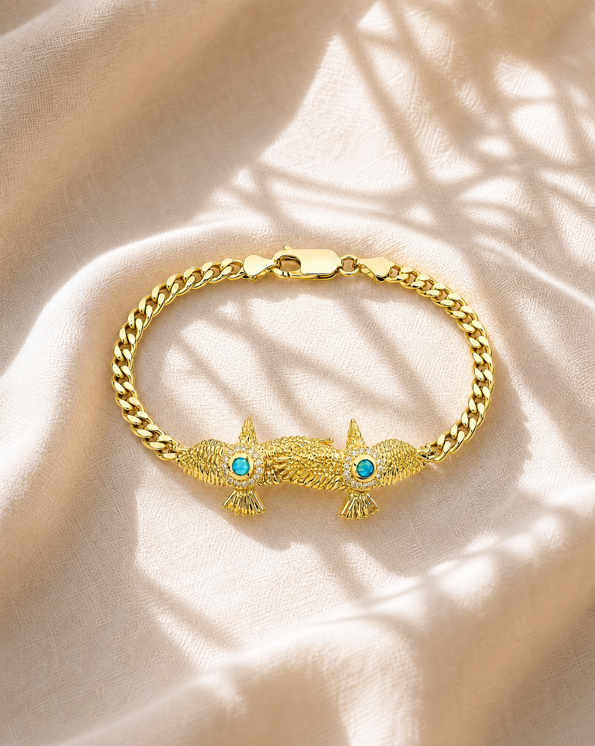 Wing2Wing Blue Opal Bracelet — Gold