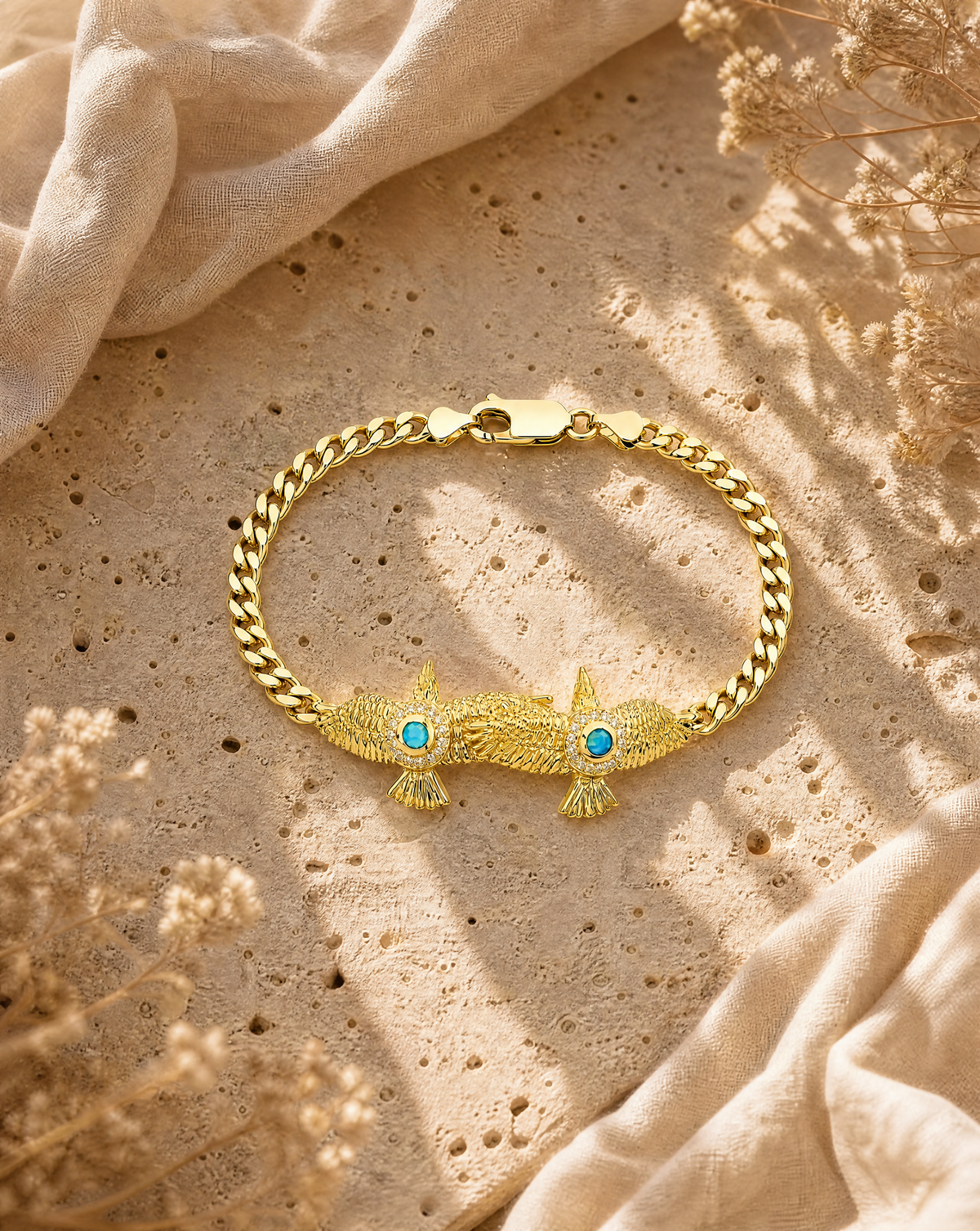 Wing2Wing Blue Opal Bracelet — Gold