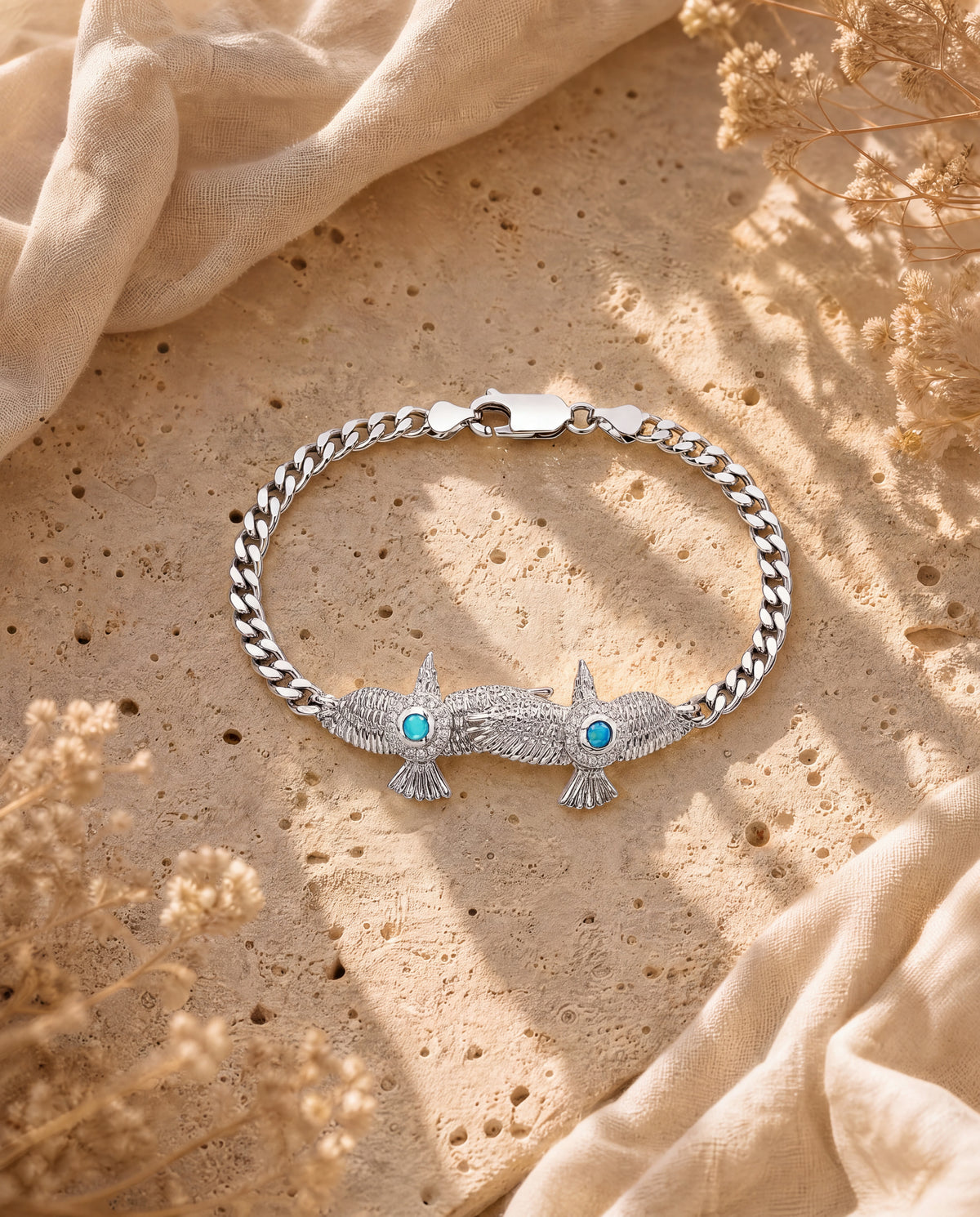 Wing2Wing Blue Opal Bracelet — Silver