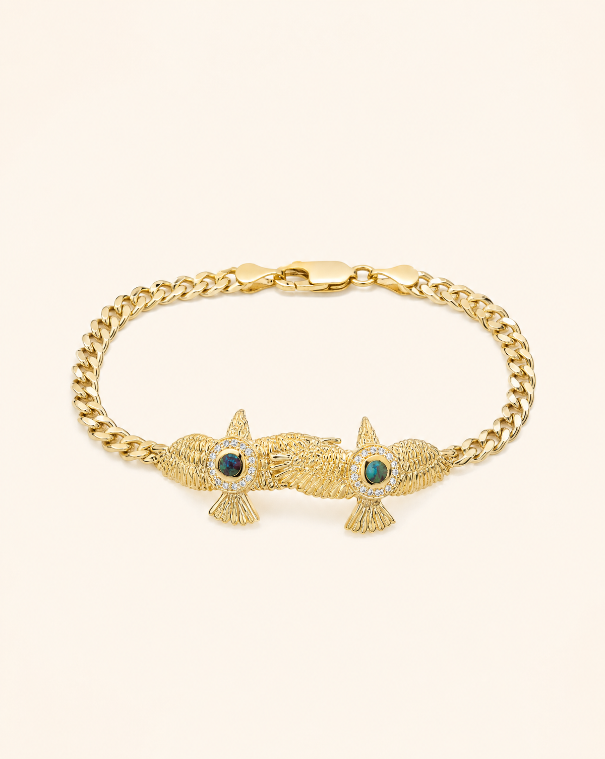 Wing2Wing Chrysocolla Bracelet — Gold