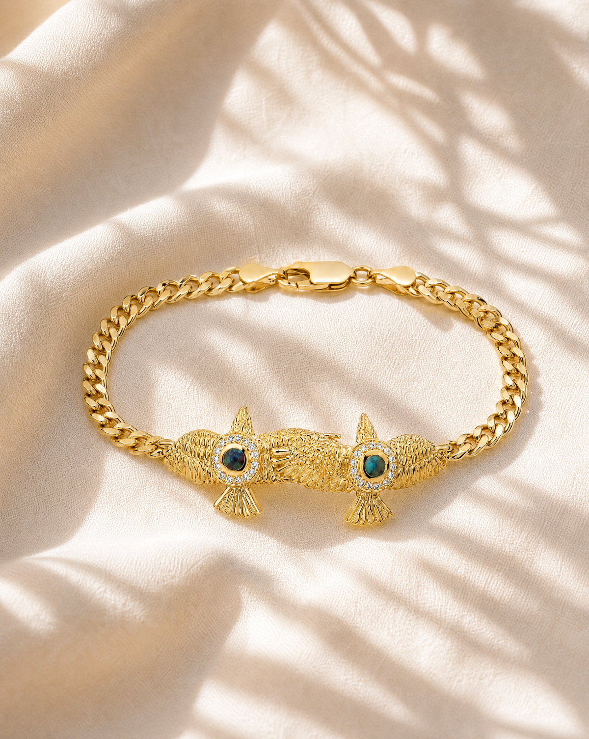 Wing2Wing Chrysocolla Bracelet — Gold