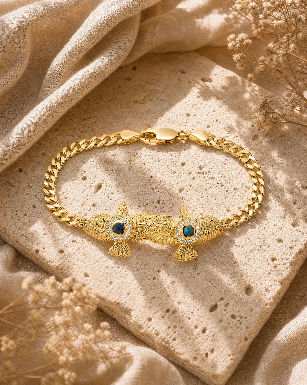 Wing2Wing Chrysocolla Bracelet — Gold