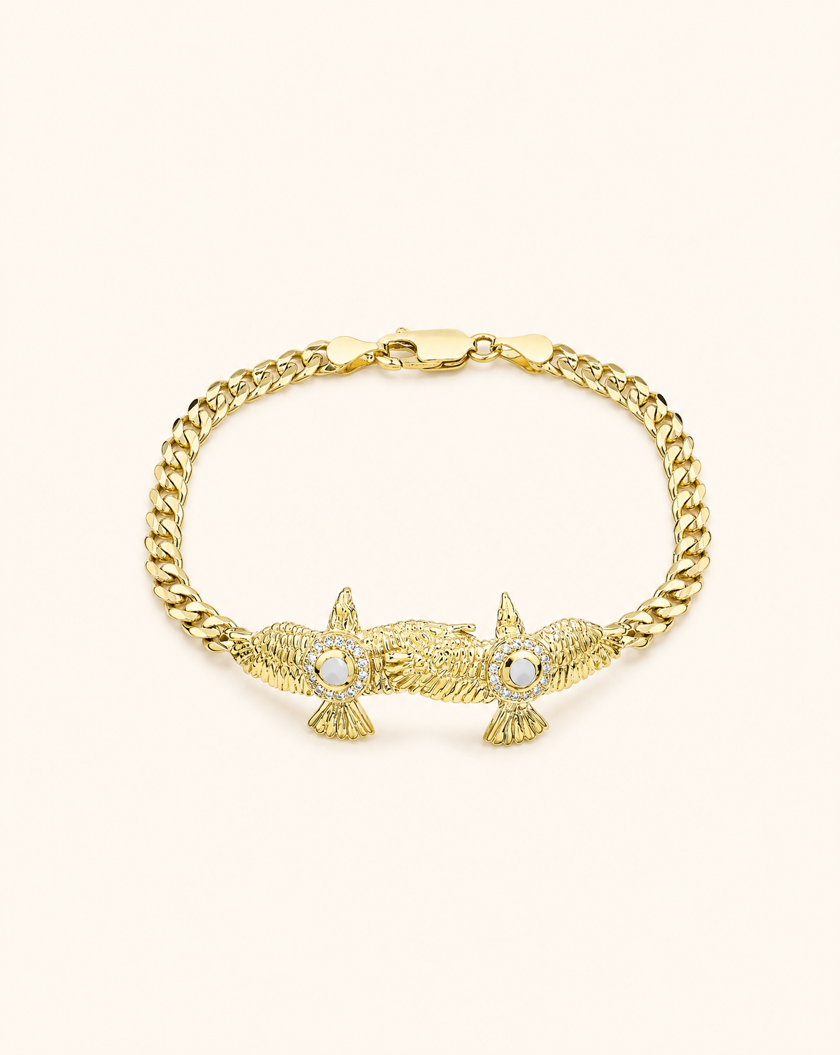 Wing2Wing Clear Quartz Bracelet — Gold