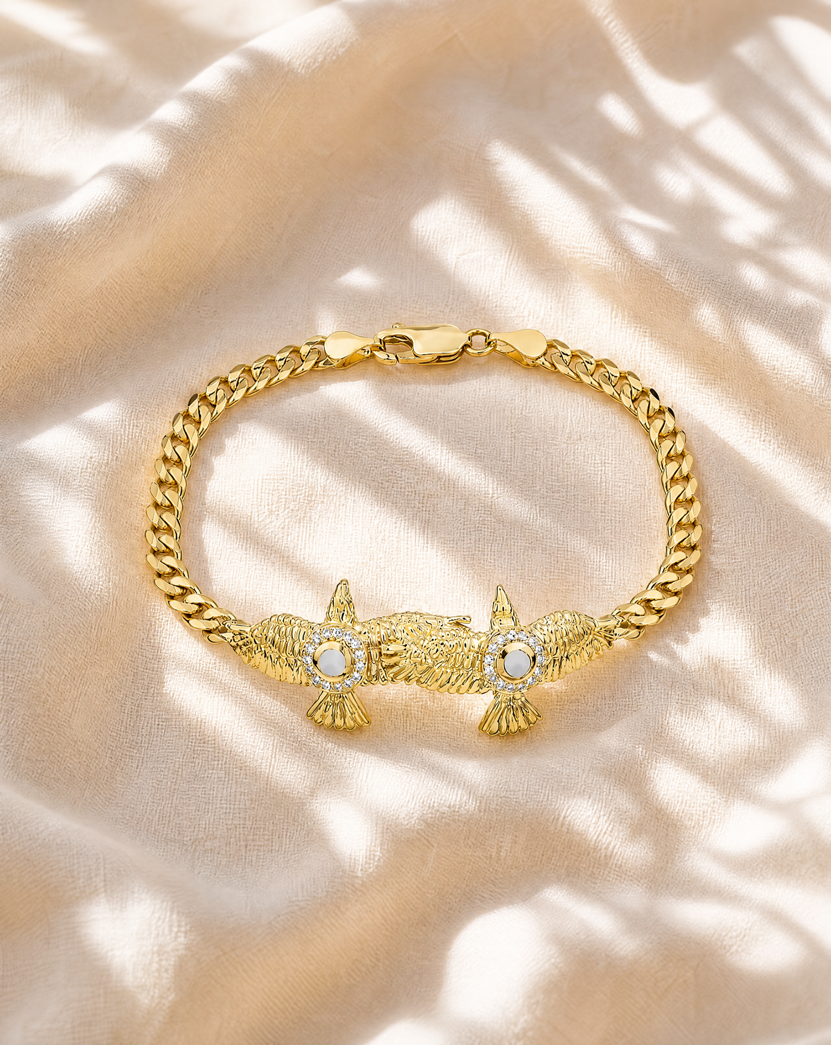 Wing2Wing Clear Quartz Bracelet — Gold