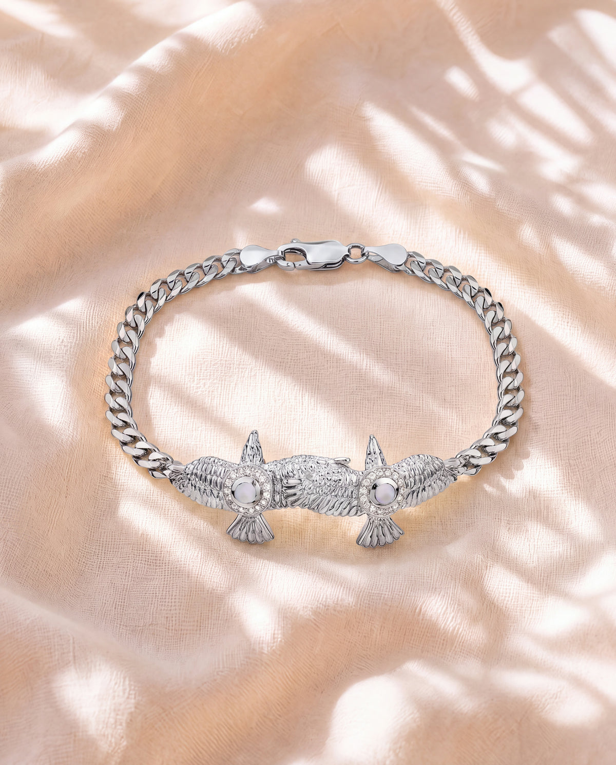 Wing2Wing Clear Quartz Bracelet — Silver-2