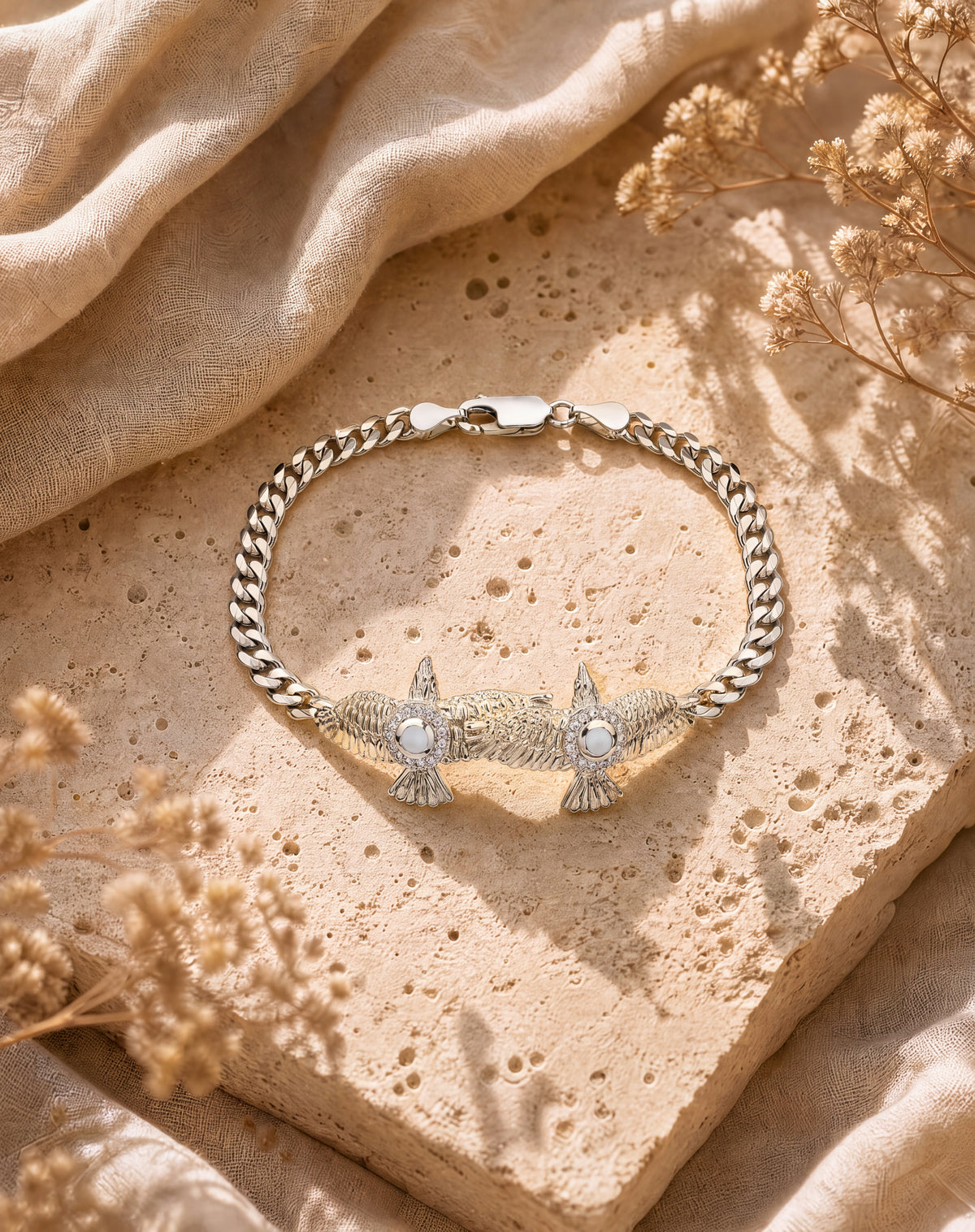 Wing2Wing Clear Quartz Bracelet — Silver-3