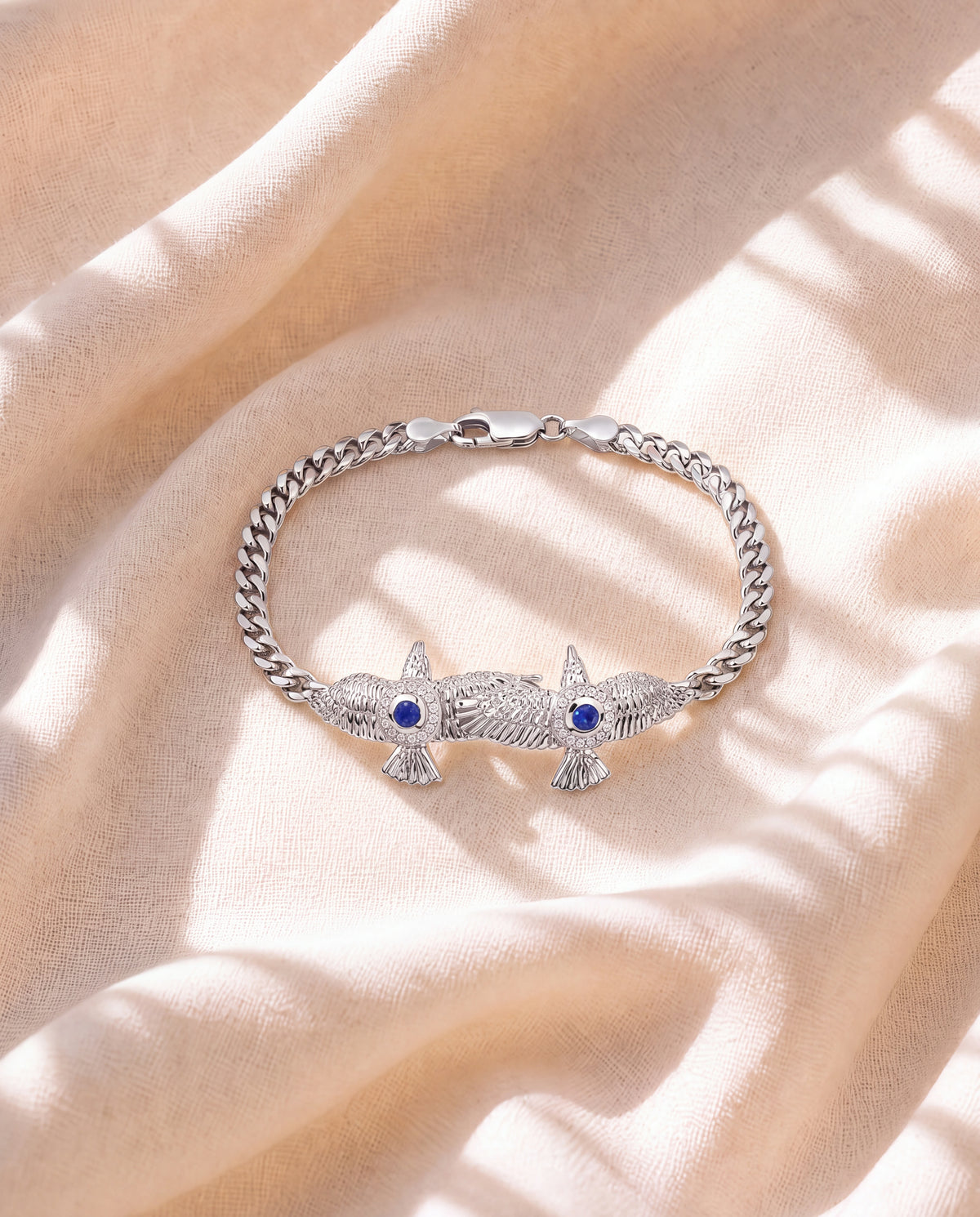 Wing2Wing Lapis Bracelet — Silver-2
