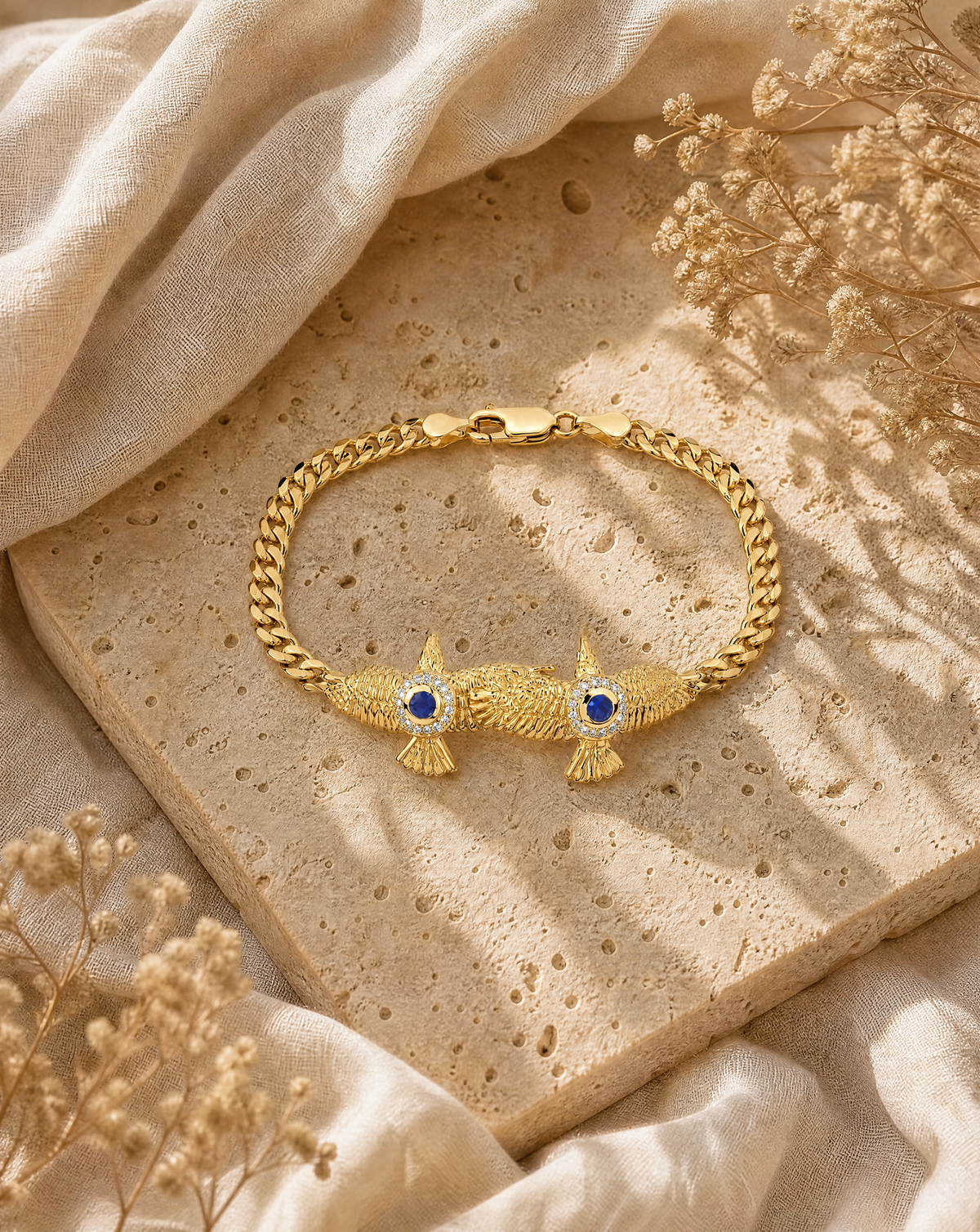 Wing2Wing Lapis Bracelet — Gold
