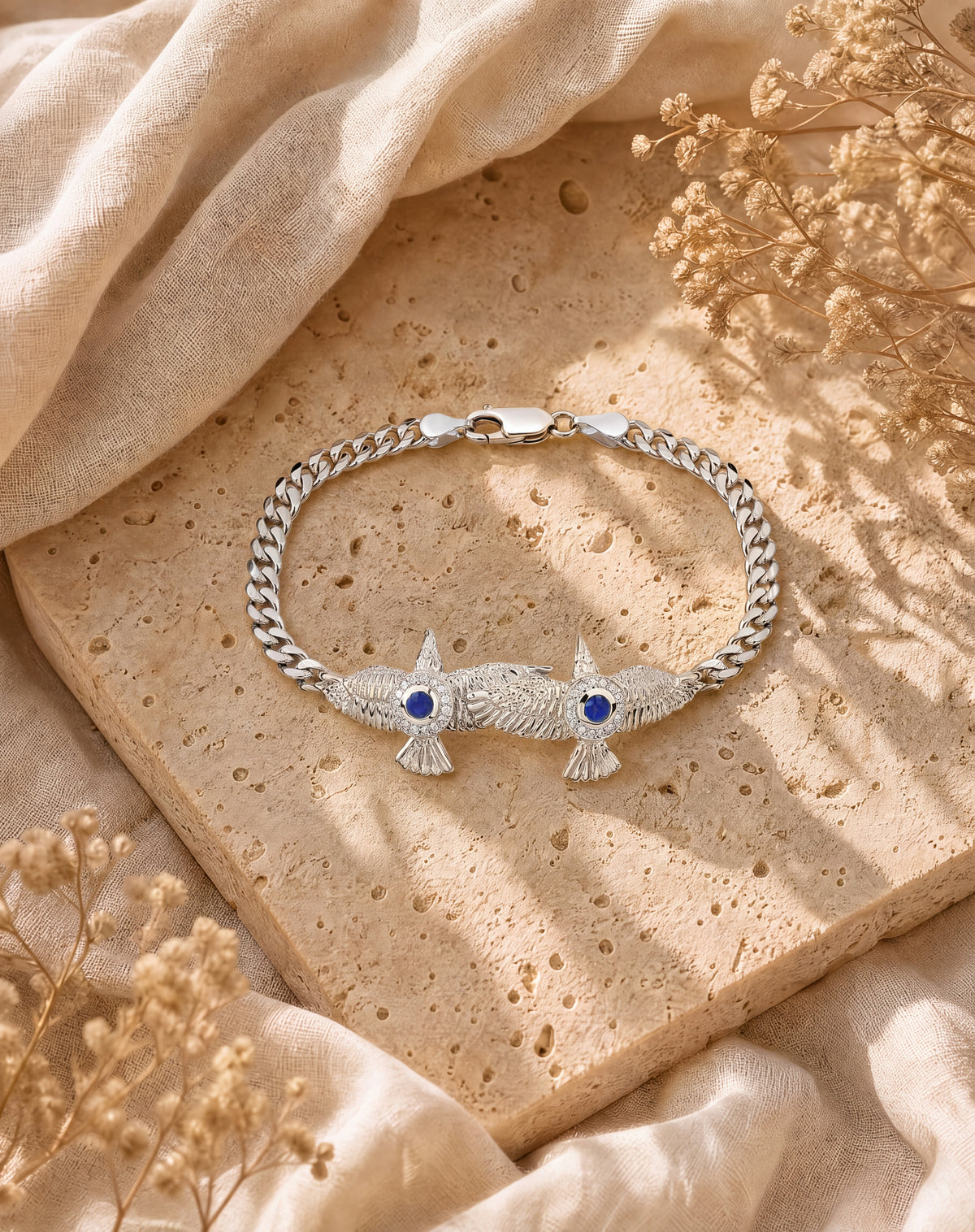 Wing2Wing Lapis Bracelet — Silver-3