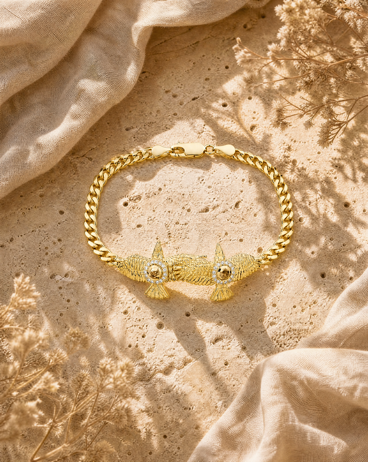 Wing2Wing Pyrite Bracelet — Gold