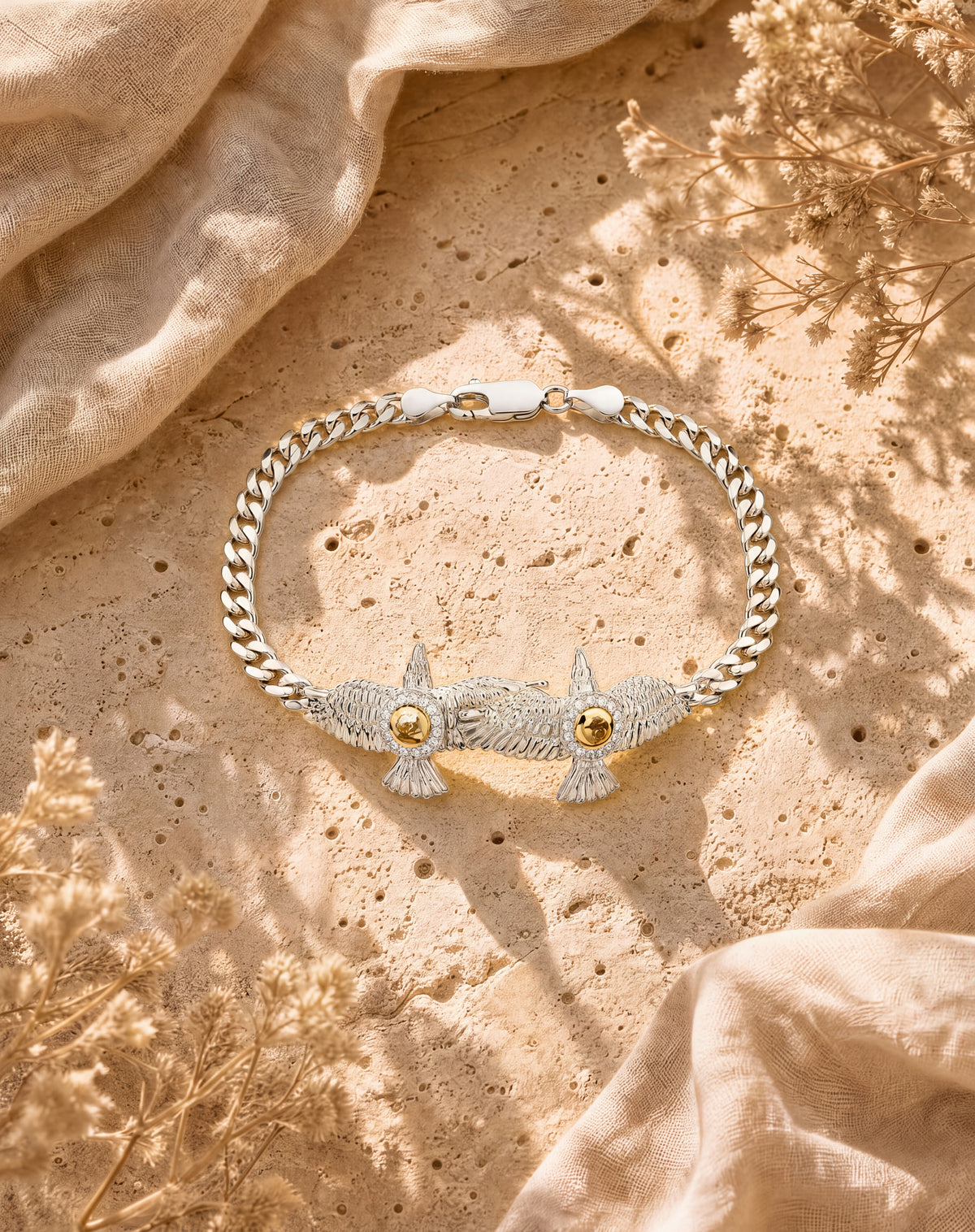 Wing2Wing Pyrite Bracelet — Silver