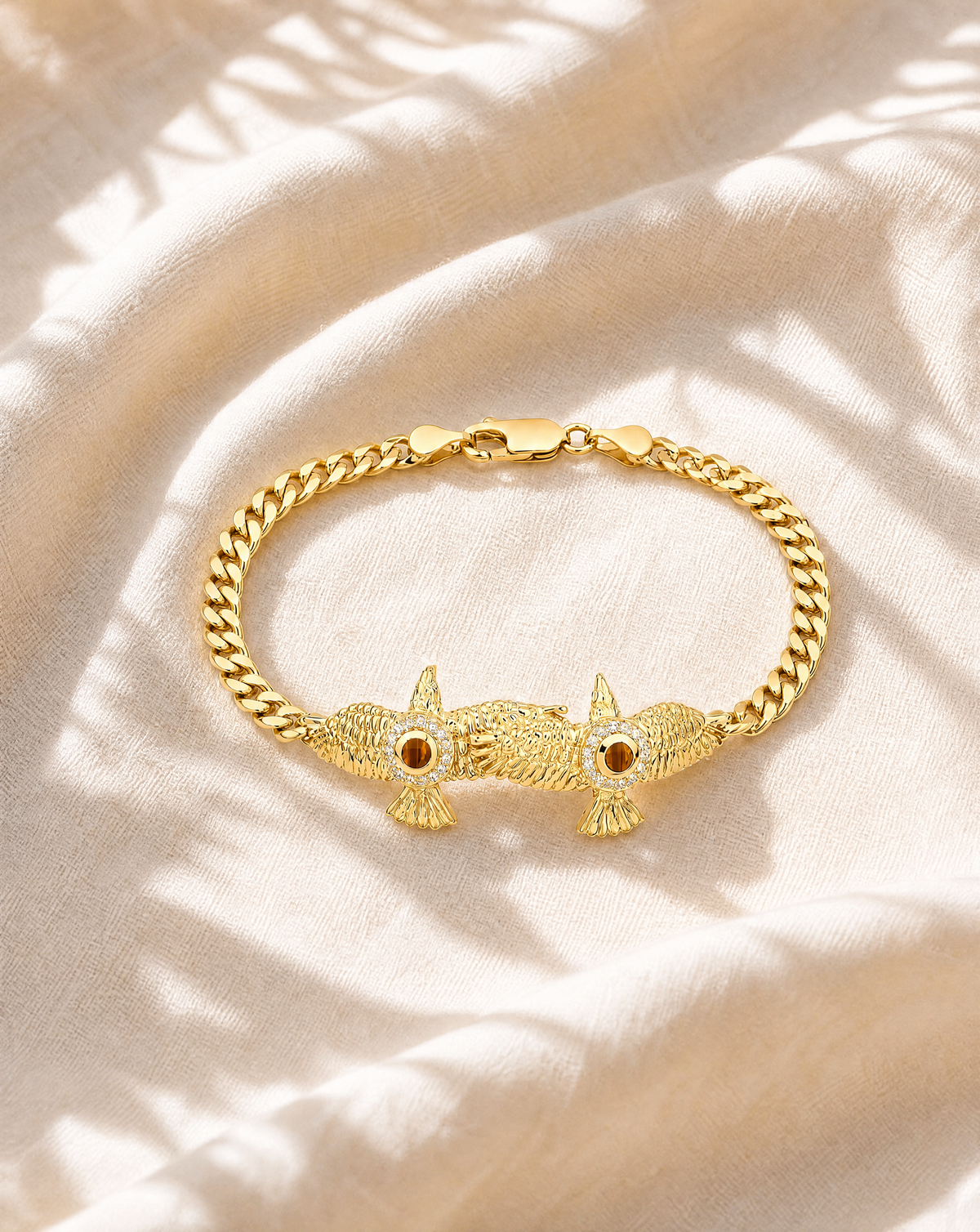 Wing2Wing Tiger's Eye Bracelet — Gold
