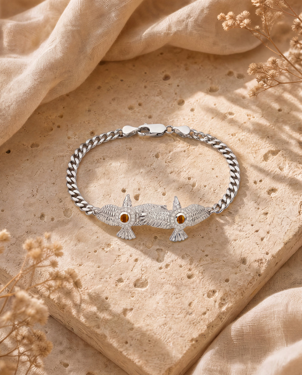 Wing2Wing Tiger's Eye Bracelet — Silver
