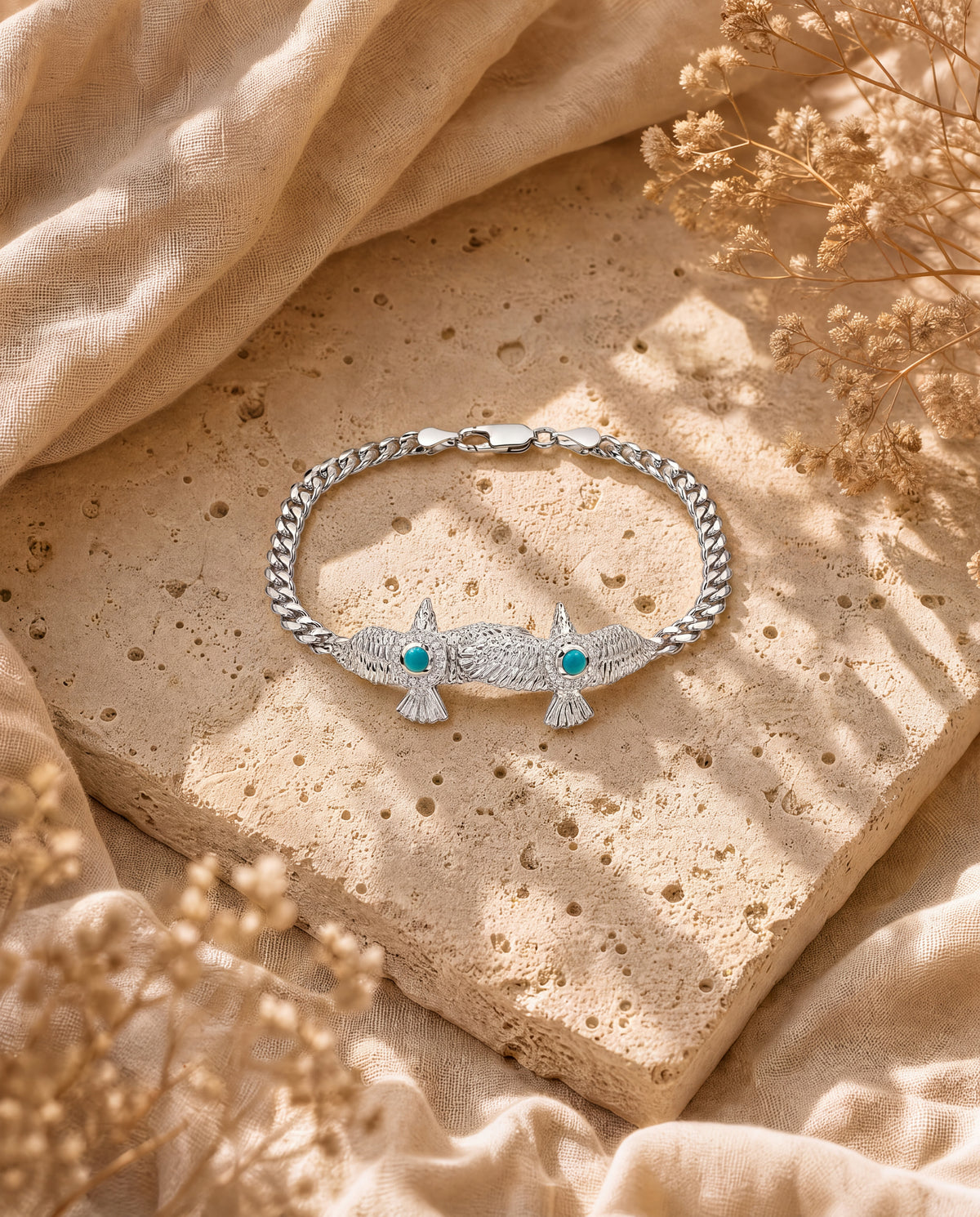 Wing2Wing Turquoise Bracelet — Silver